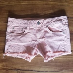 American Eagle pale peach/pink jean shorts size 6